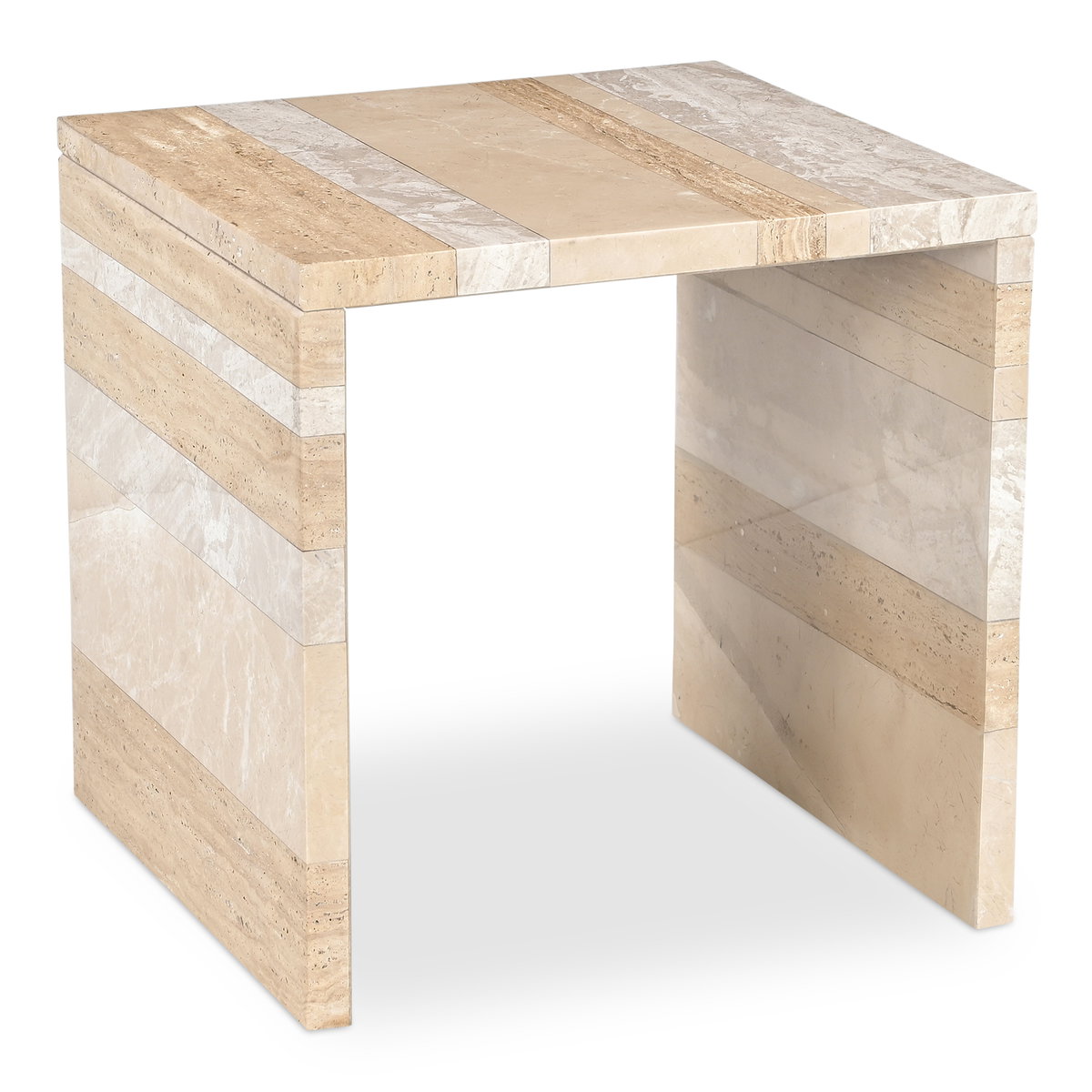 Rosa Accent Table Mixed Marble, Side & End Table by Moe's Home, 20" width x 20" height x 20" depth View 2