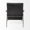 Grosjean Black Leather Wrap Metal Frame Accent Chair thumbnail 8