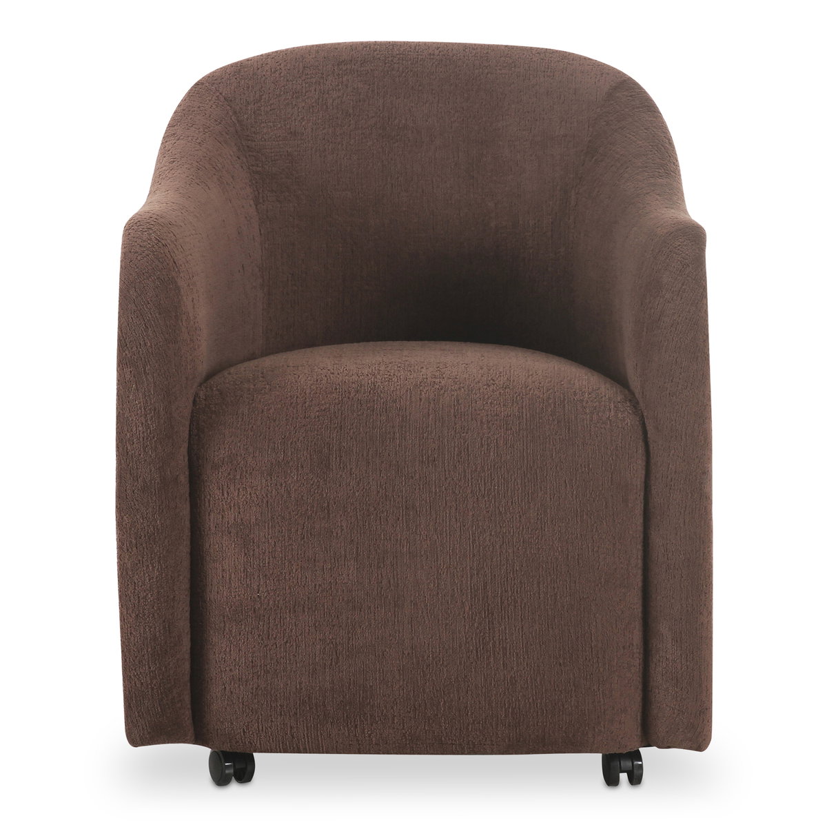 Drava Rolling Dining Chair Dark Brown, by Moe's Home, 26" width x 32.5" height x 26" depth View 1