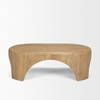 Shima Oval Light Brown Wood with Arched Legs Coffee Table, by Mercana, 48" length x 28" width x 16" height thumbnail 5