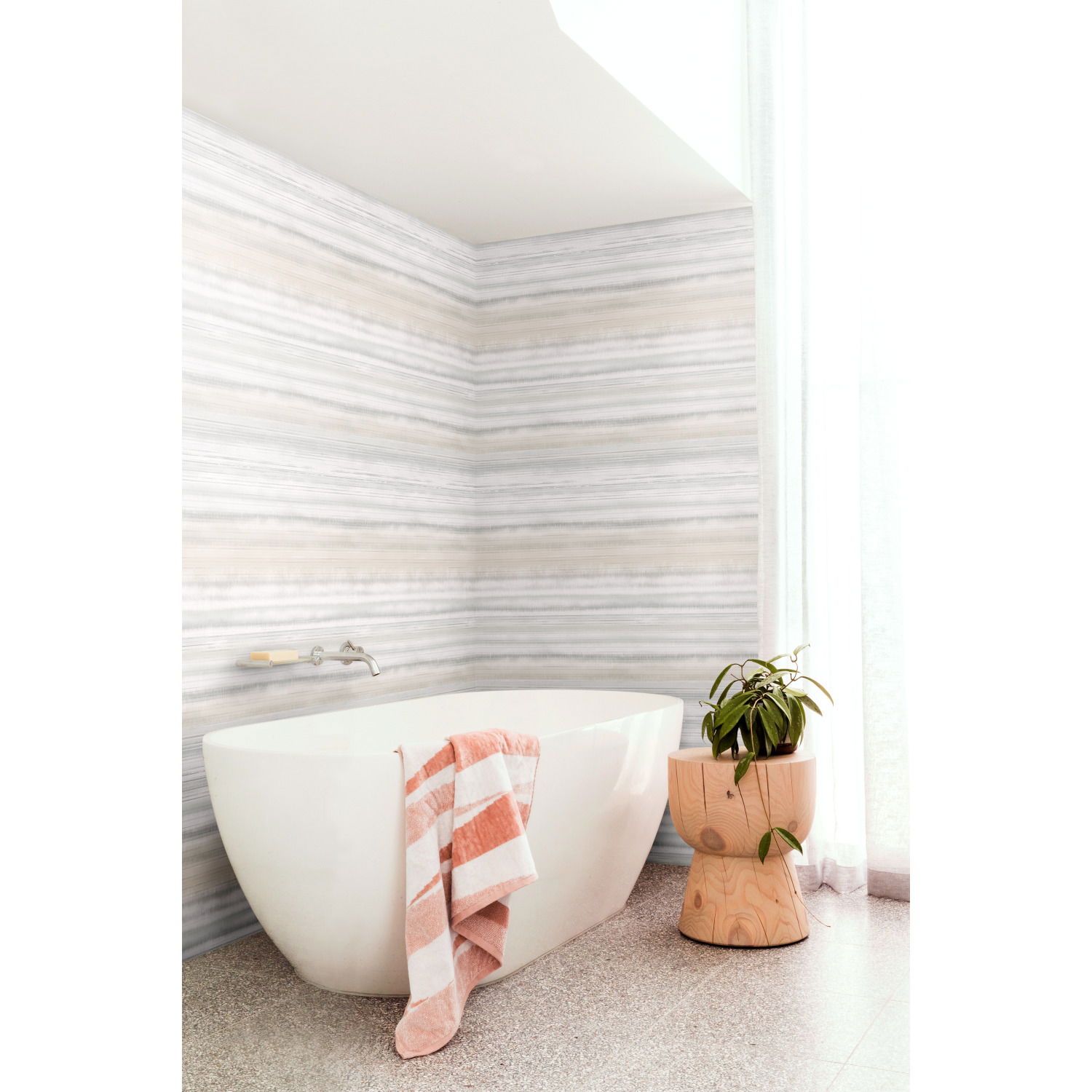 Fleeting Horizon Stripe Tan Wallpaper large image 