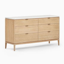 Online Designer Bedroom Parker (58") 6-Drawer Dresser, Washed Oak