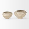 Sonu Set of 2 Beige Paper Mache Half-Pot Bowls, Decorative Bowl by Mercana, 12" length x 12" width x 8.5" height thumbnail 5