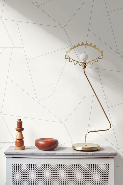 Fractured Prism Grey Metallic Peel & Stick Wallpaper