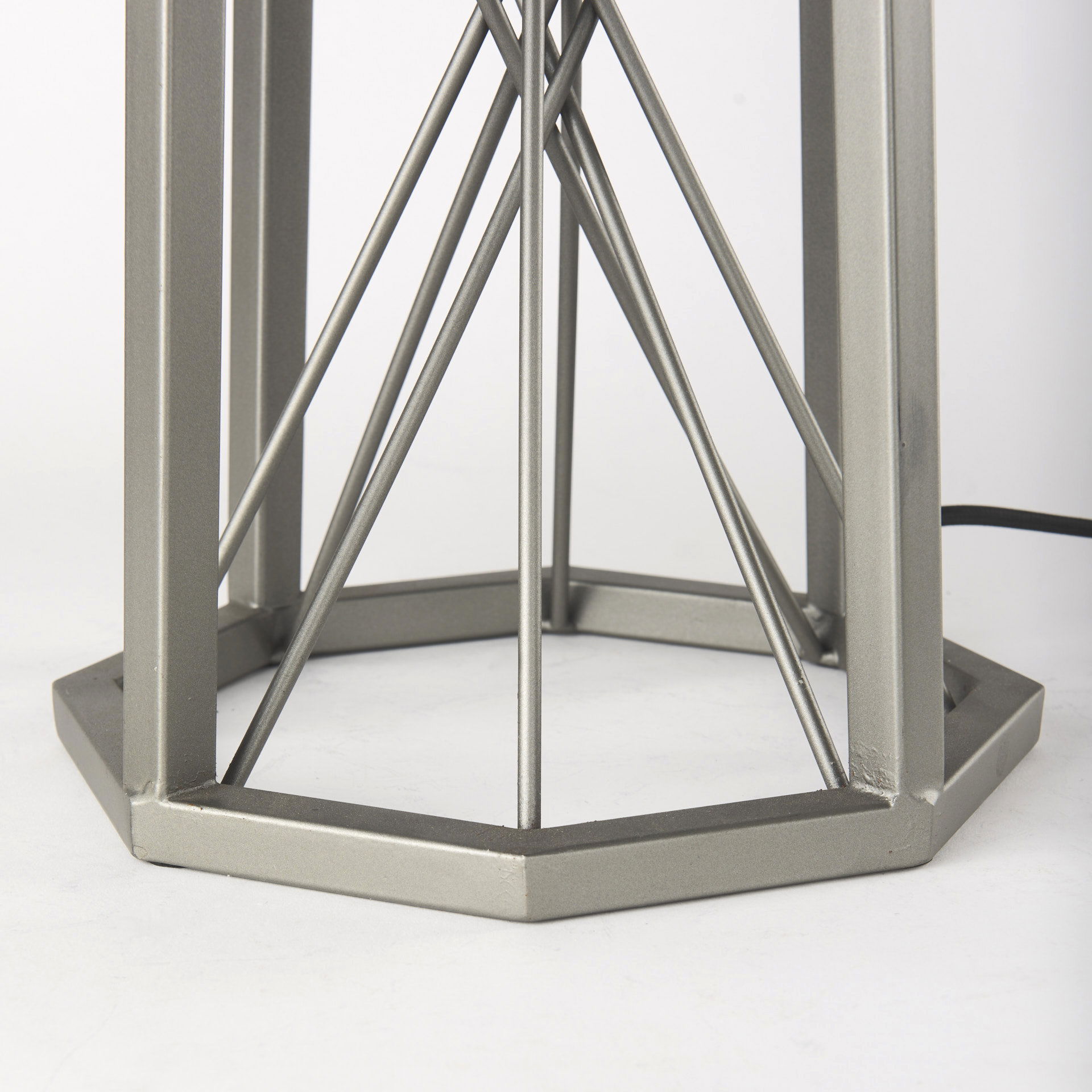 Raen (28.5'H) Gray Metal Octagonal Base with Beige Shade Table Lamp, by Mercana, 16" length x 16" width x 28.5" height View 9