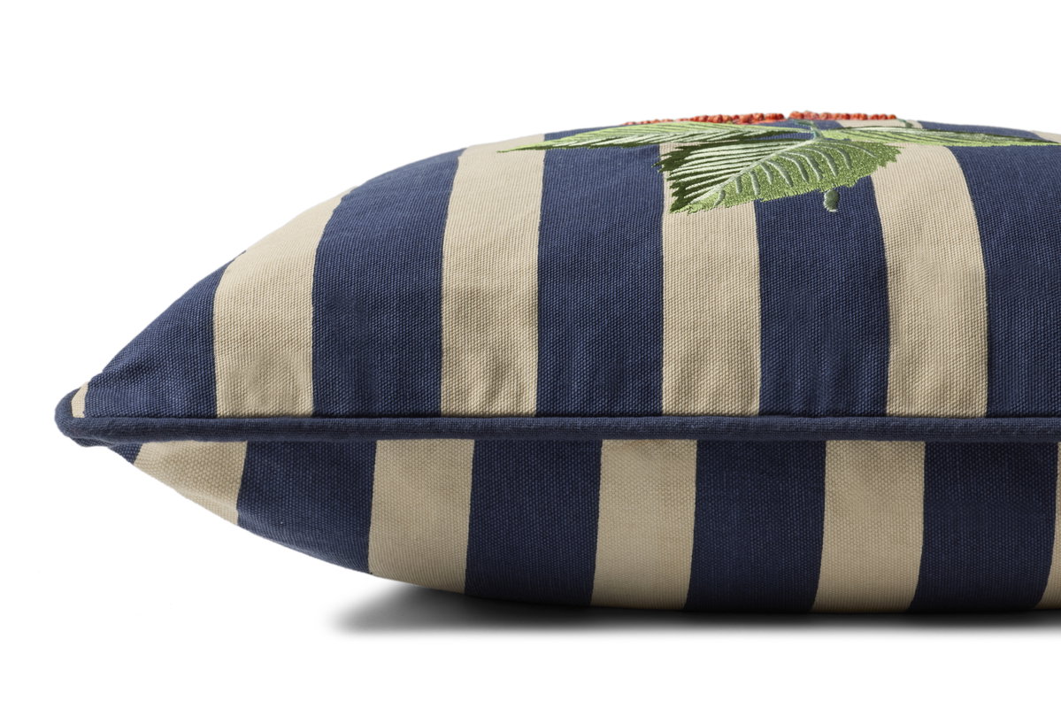 Rifle Paper Co. x Loloi Raspberries Pillow, Decorative Pillow, 18" length x 18" width View 2
