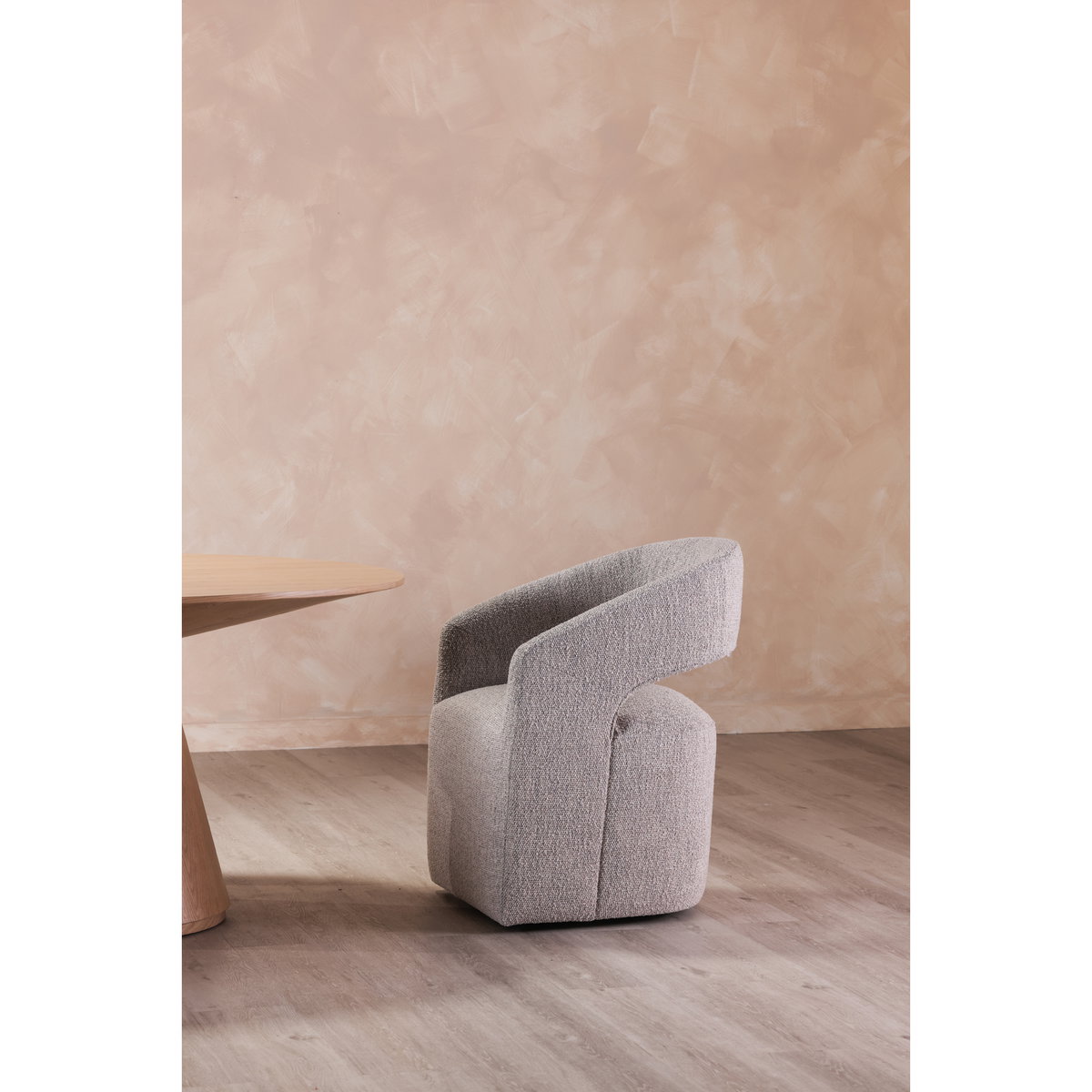 Barrow Rolling Dining Chair Grey Storm, by Moe's Home, 25.5" width x 32.75" height x 25.5" depth View 6