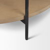 Larkin Marble Top with Brown Wood Shelf Round Coffee Table thumbnail 5