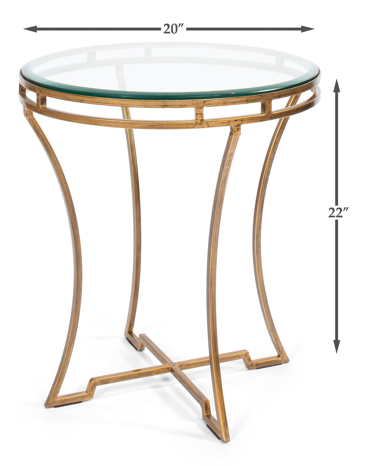 Round Side Table, by Sarreid, 1'8" length x 1'8" width x 1'10" height View 9