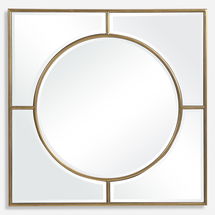 Online Designer Living Room Stanford Gold Square Mirror