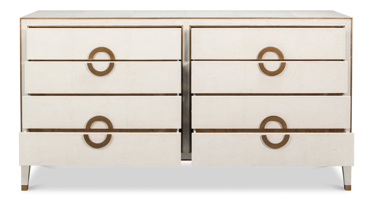 Gabriella Chest Of Drawers  Osprey White, by Sarreid, 1'10" length x 6'4" width x 3'4" height View 4