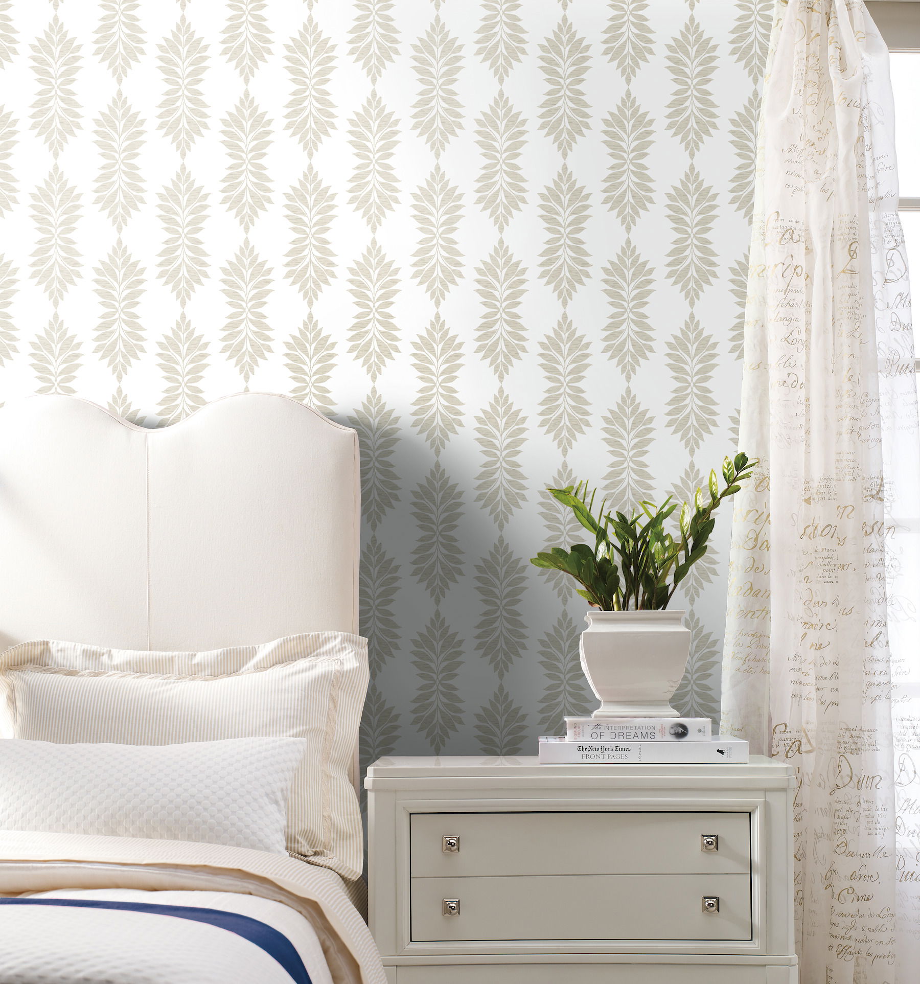 Broadsands Botanica Beige Wallpaper, by York Wall, 33' length x 1'8.5" width x 0.02" depth View 3