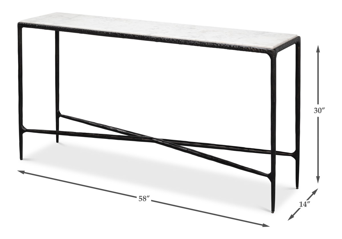 Dakor Console Table, by Sarreid, 1'2" length x 4'10" width x 2'6" height View 13