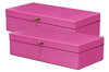 Gatsburg Shagreen Box  Pink  Set Of 2, by Sarreid, 6" length x 1' width x 3" height thumbnail 1