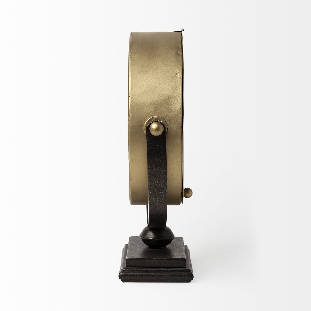 Houston Gold Metal Half Moon Base Table Clock, by Mercana, 4" length x 12" width x 13" height View 5