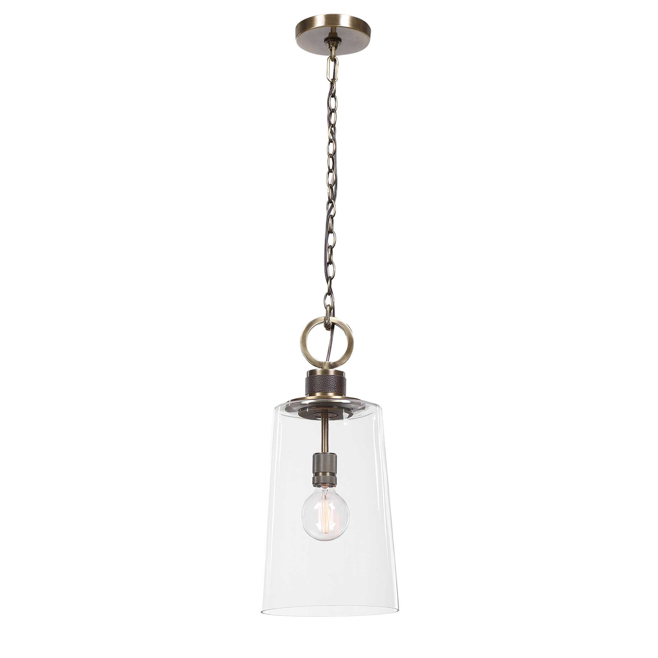 Rosston 1 Light Mini Pendant, Ceiling Light by Uttermost, 10" width x 22" height x 10" diameter x 10" depth View 6