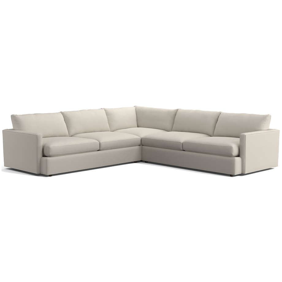 Online Designer Combined Living/Dining Lounge Deep 3-Piece L-Shaped Sectional Sofa