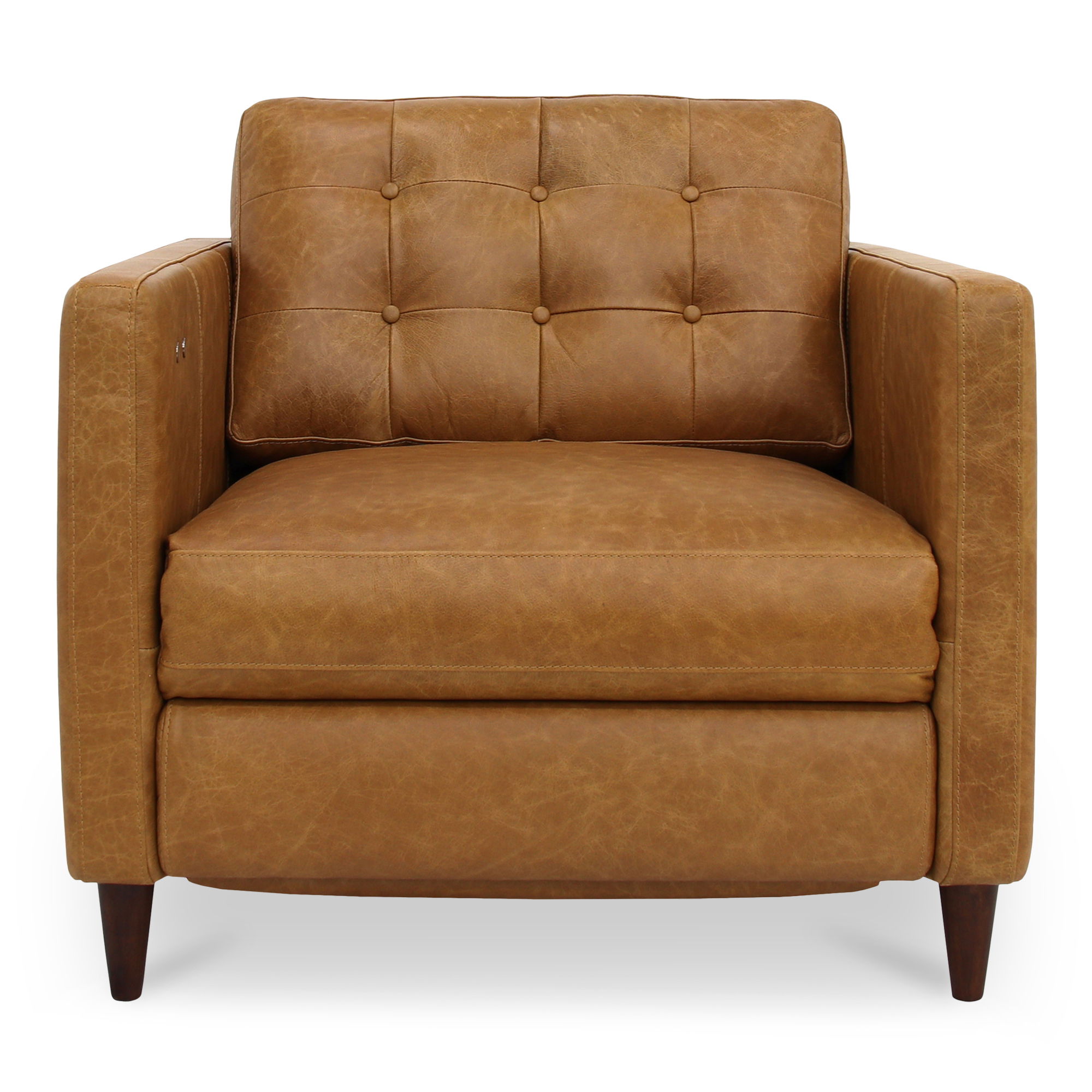 Bridgers Power Recliner Chair Tan Leather large image 