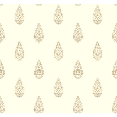 Luxury Teardrop Off White & Gold Metallic Wallpaper