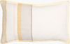 Linen Stripe Embellished Lumbar Pillow, Decorative Pillow by Surya, 13" length x 20" width thumbnail