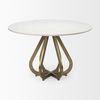 Laurent 48' Marble Top Gold Metal Base Dining Table thumbnail 3
