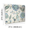 Dahlia Blooms Blue & White Wallpaper thumbnail 6