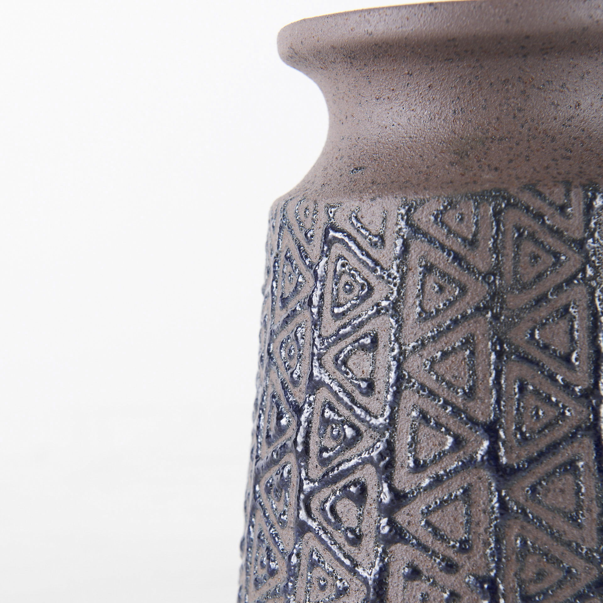 Sefina I Small Brown/Black Patterned Ceramic Vase large image 