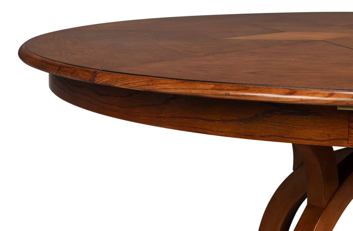 Austin Jupe Dining Table Medium Walnut, by Sarreid, 4'7" length x 4'7" width x 2'6" height View 8