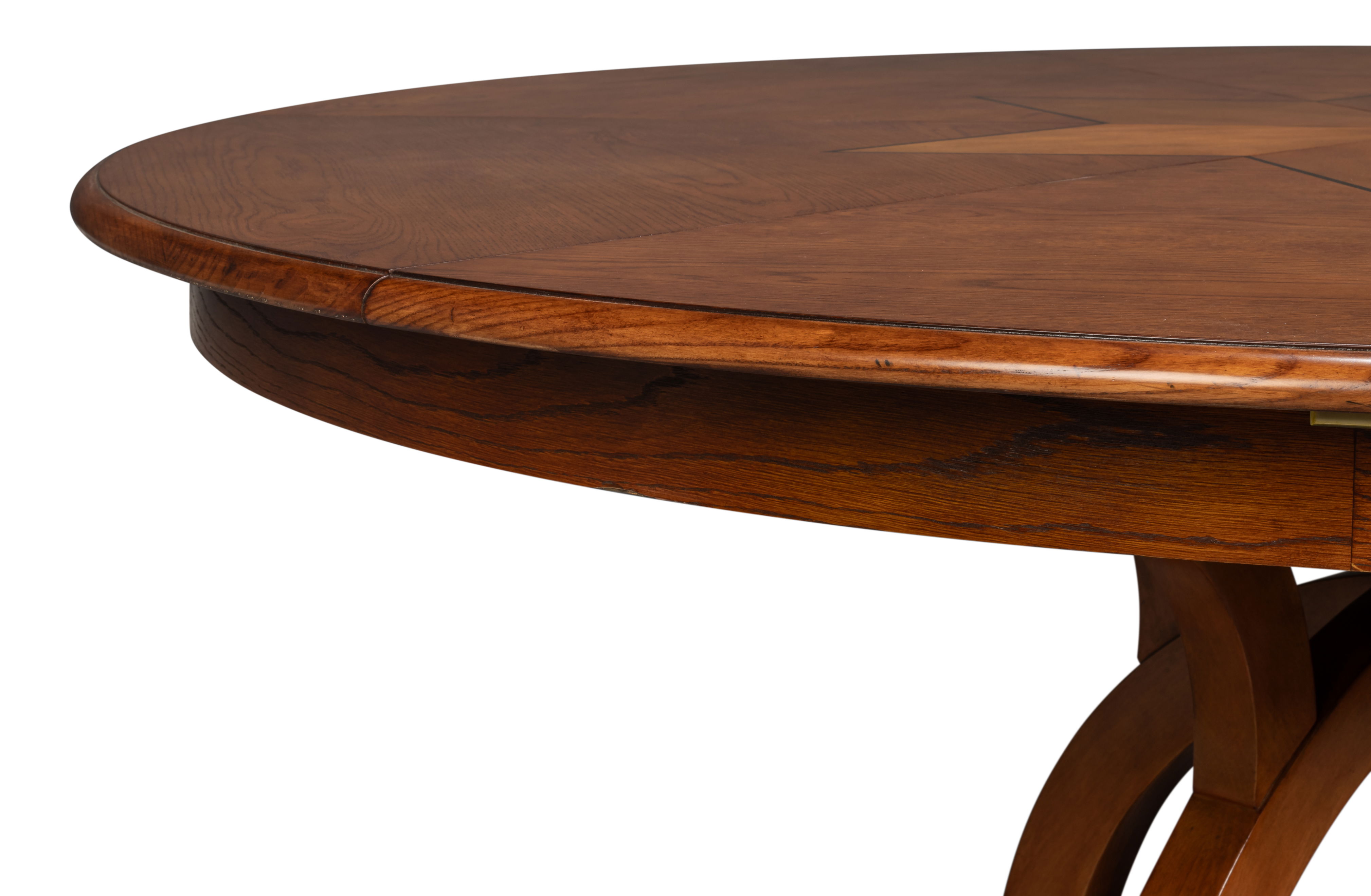 Austin Jupe Dining Table,Medium,Walnut, by Sarreid, 55" length x 55" width x 30" height View 8