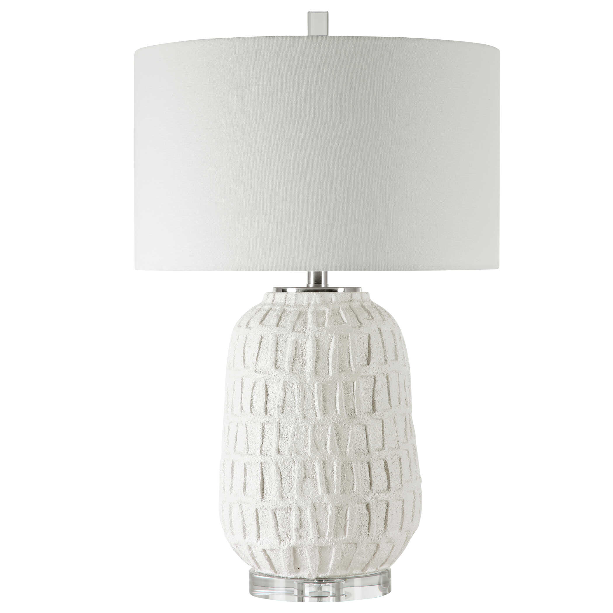 Caelina Textured White Table Lamp, by Uttermost, 17" width x 26.5" height x 17" depth View 5