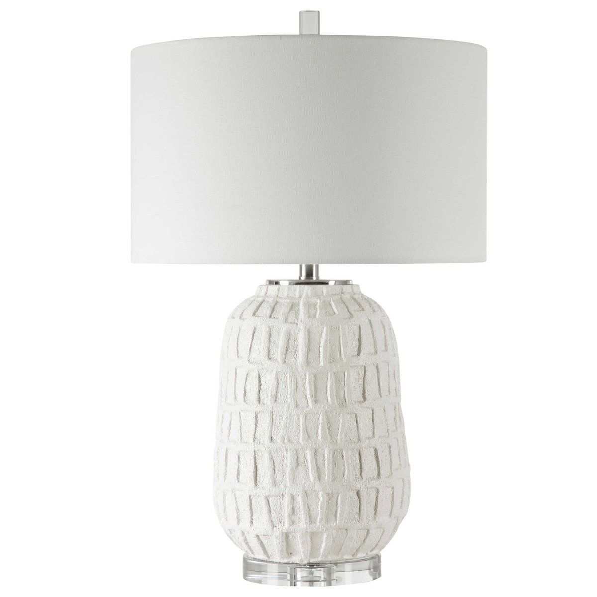 Caelina Textured White Table Lamp, by Uttermost, 17" width x 26.5" height x 17" depth View 5