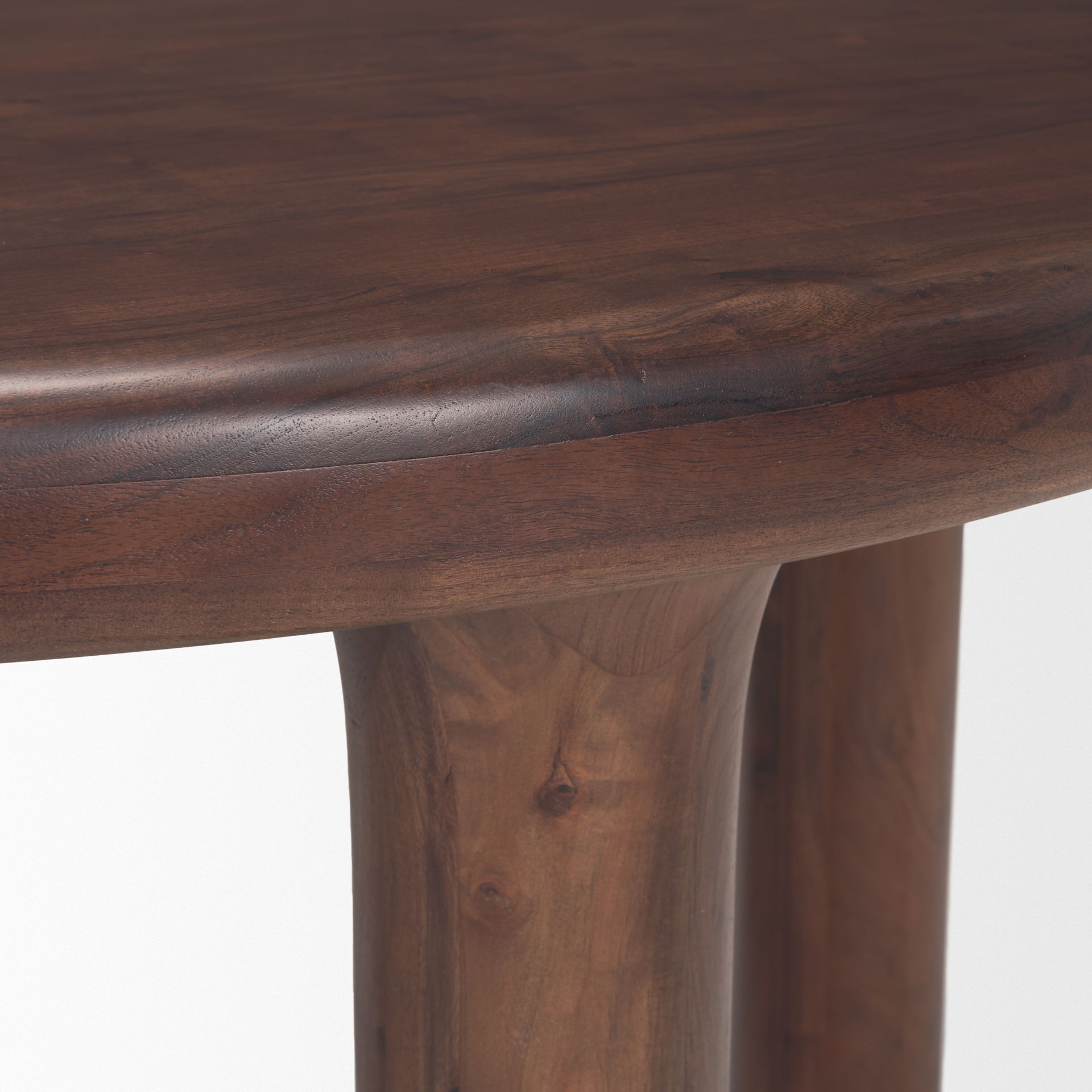 Soma 48' Red Brown Acacia Wood Round Dining Table, by Mercana, 48" length x 48" width x 30" height View 8