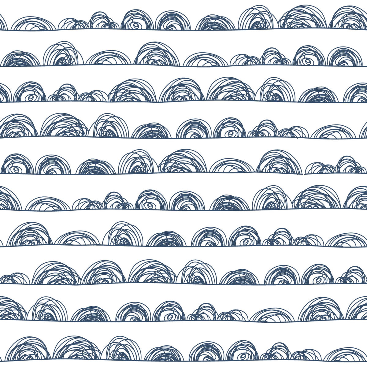 Doodle Scallop Indigo Peel & Stick Wallpaper, by York Wall, 16'6" length x 1'8.5" width x 0.02" depth