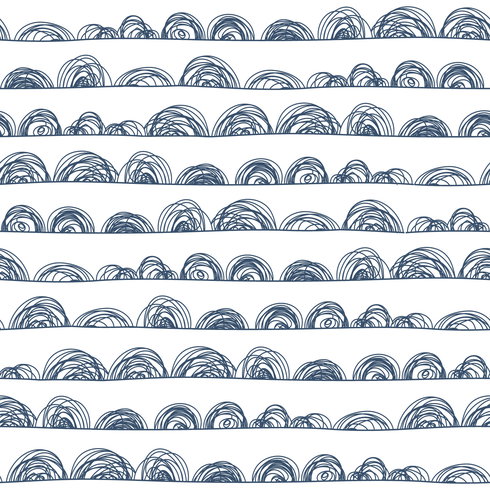 Doodle Scallop Indigo Peel & Stick Wallpaper