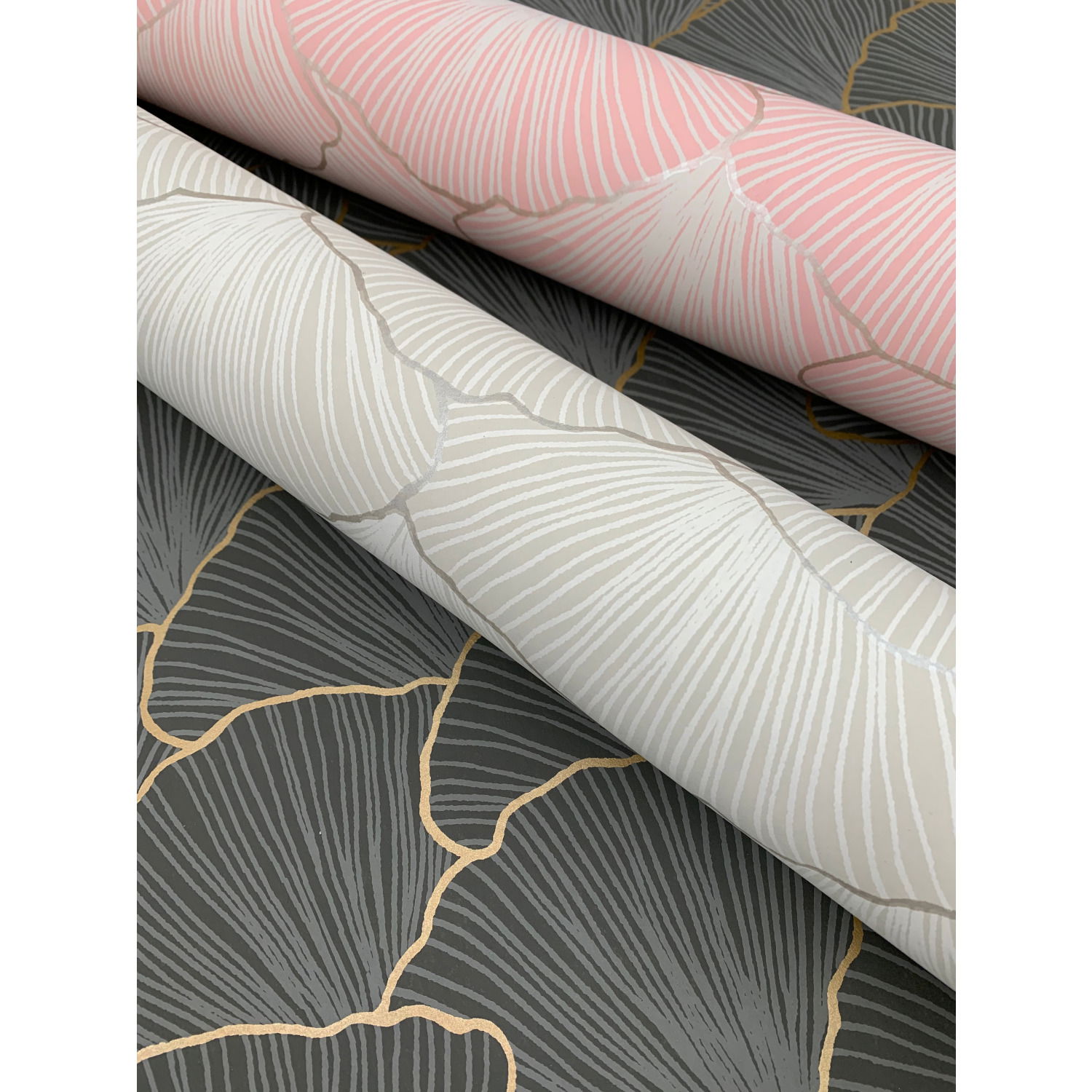 Luminous Gingko Grey Wallpaper large image 