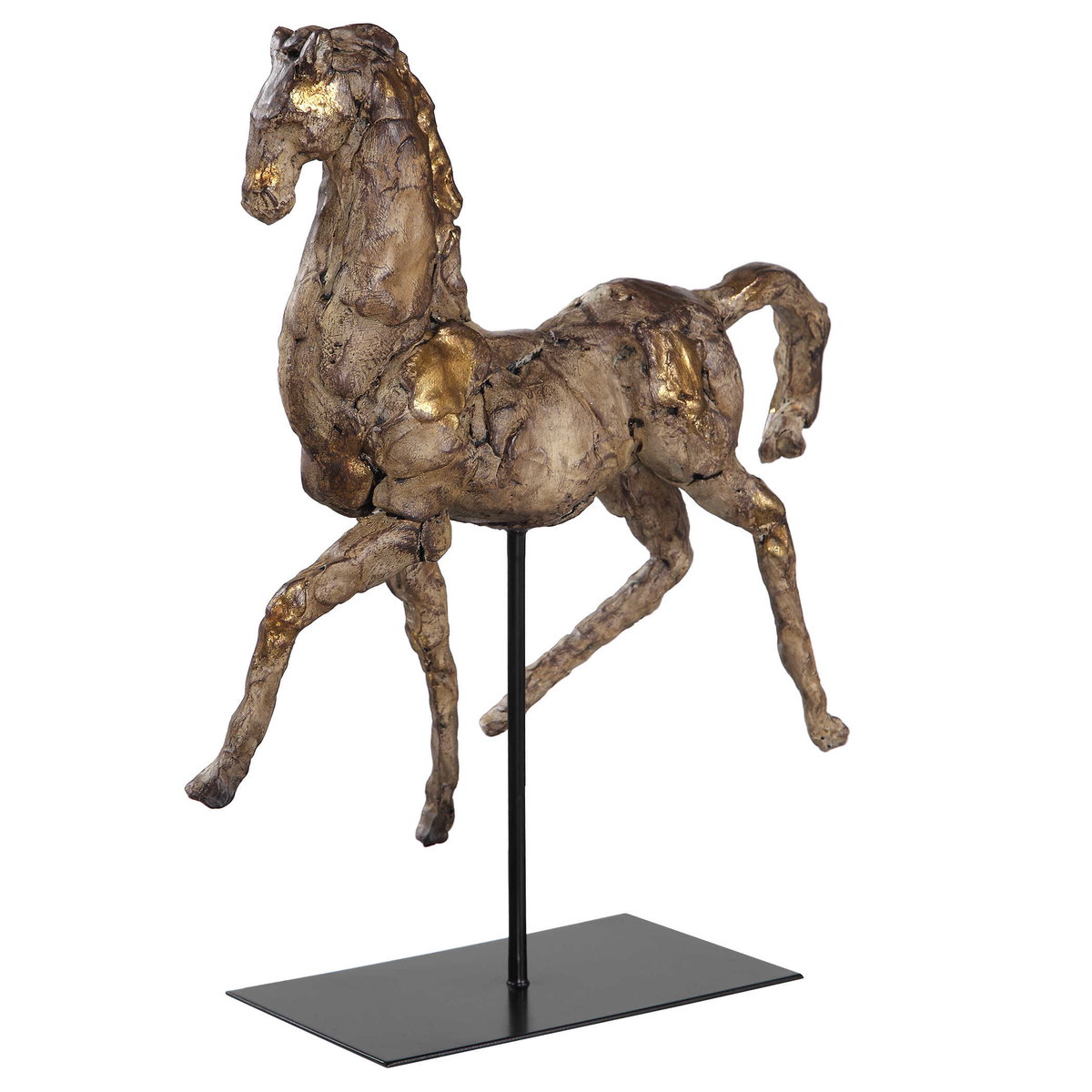 Caballo Dorado Horse Sculpture, Figurines & Statue by Uttermost, 14" width x 16.5" height x 5.12" depth View 3
