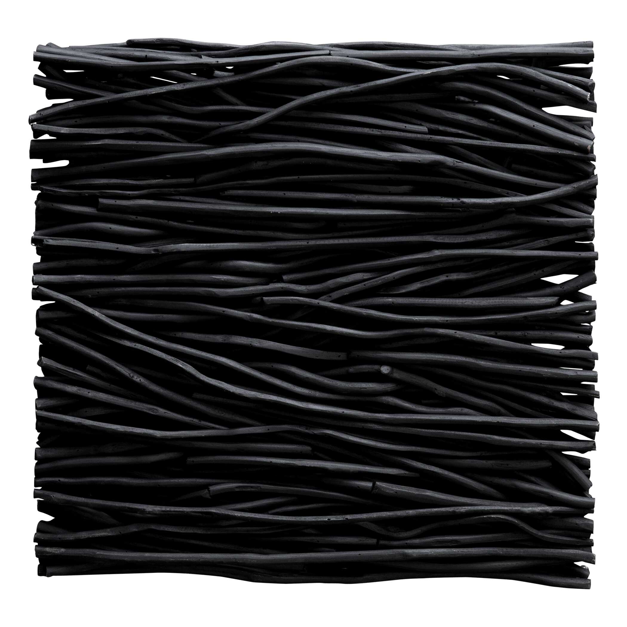 Gathered Teak Square Black Wood Wall Decor large image 