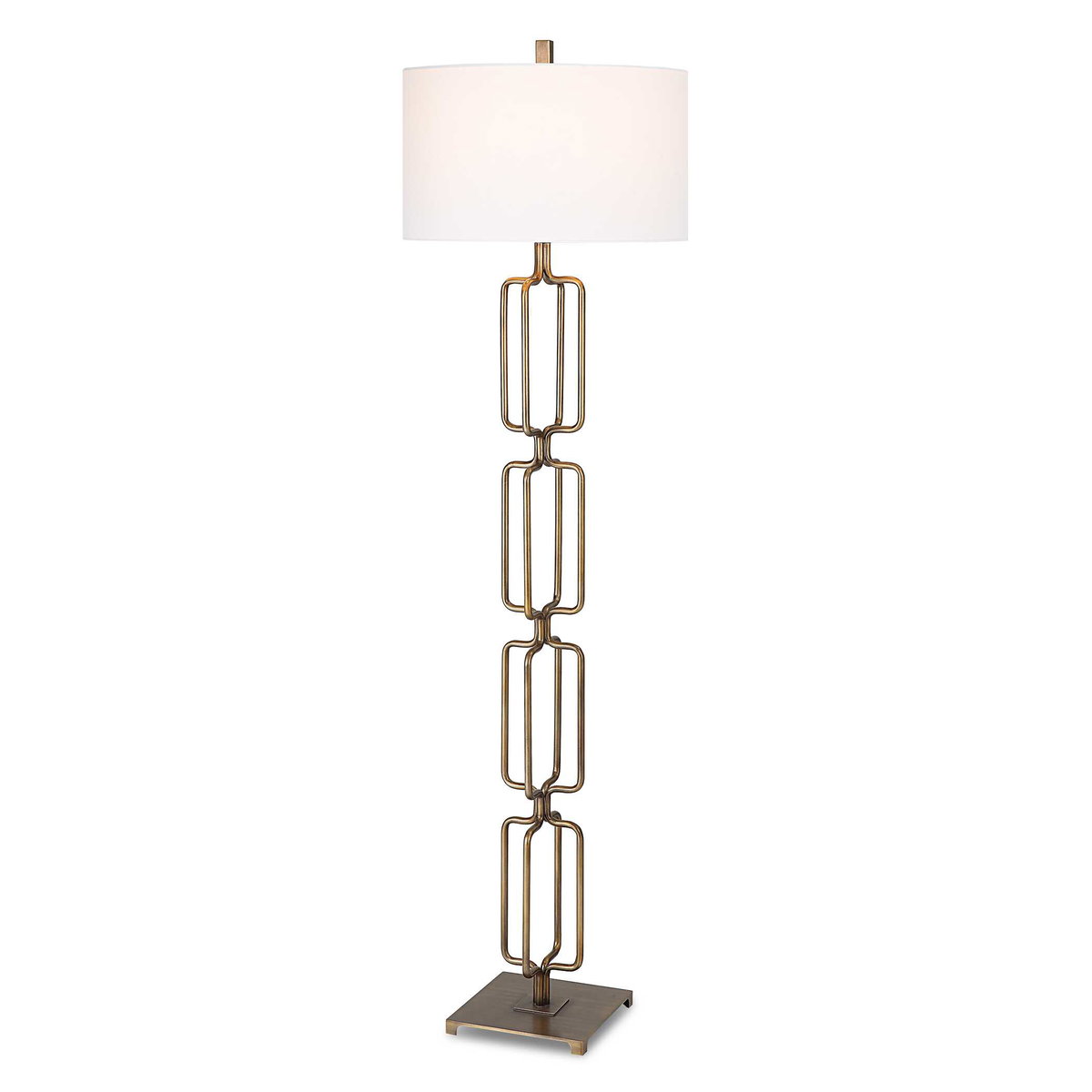 Link Brushed Gold Floor Lamp, by Uttermost, 19" width x 67" height x 19" depth View 1