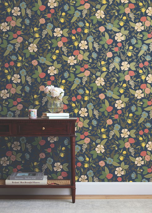 Colette Navy Peel & Stick Wallpaper