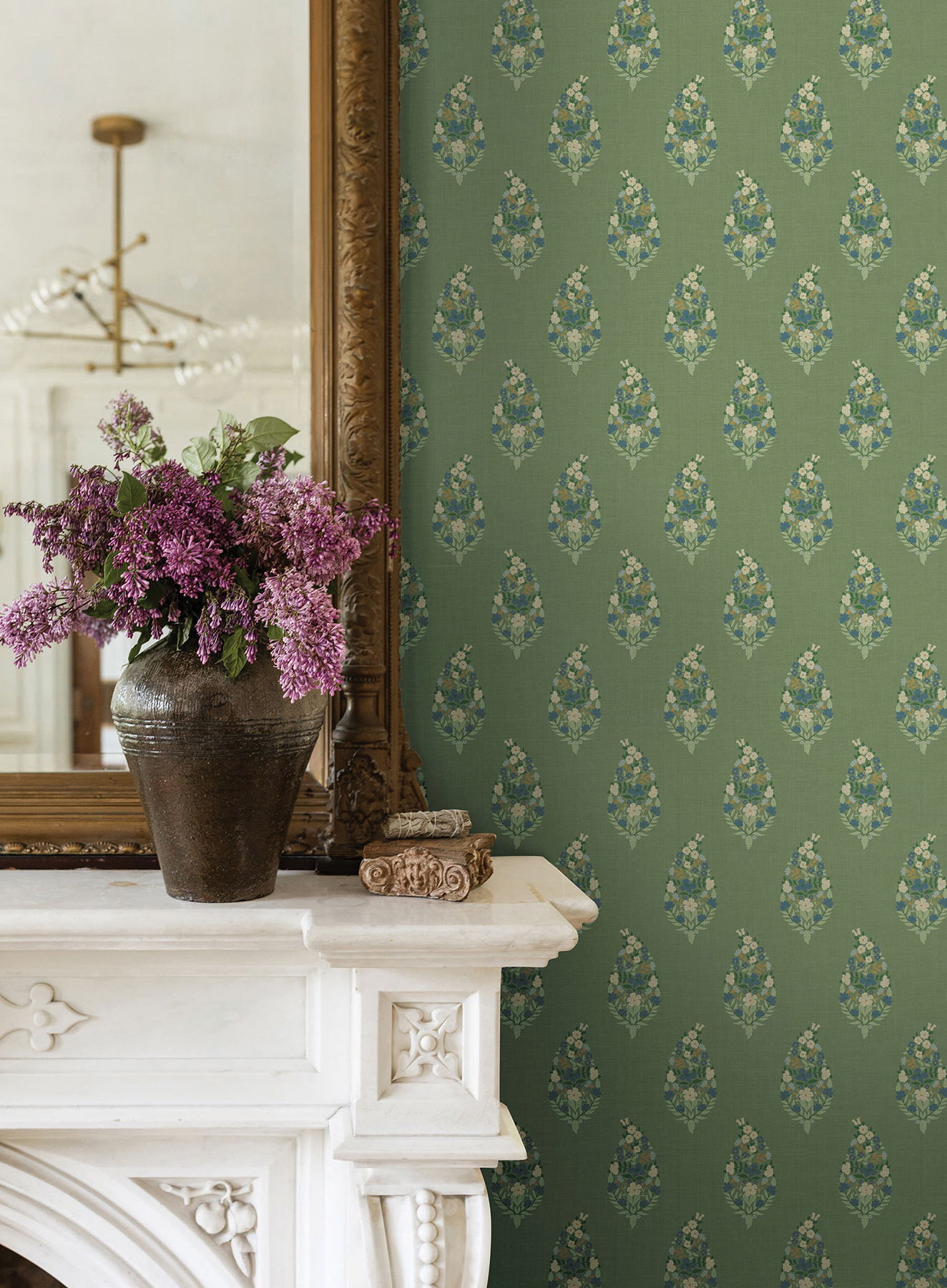Paisley Green Wallpaper large image 