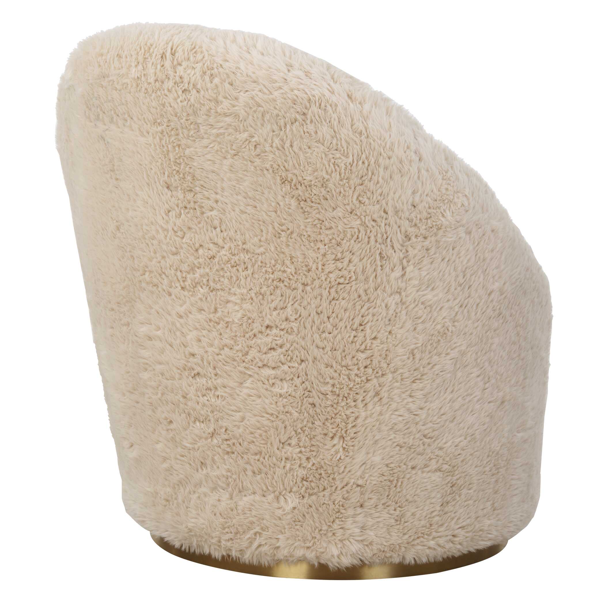 Crue Sheepskin Swivel Chair, Furniture by Uttermost, 30.5" width x 33" height x 32" depth View 6
