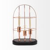 Sutton (19.3'H) Rose-Gold Metal Cylindrical Cage Three Bulb Table Lamp, by Mercana, 12.5" length x 7" width x 19.25" height thumbnail 3