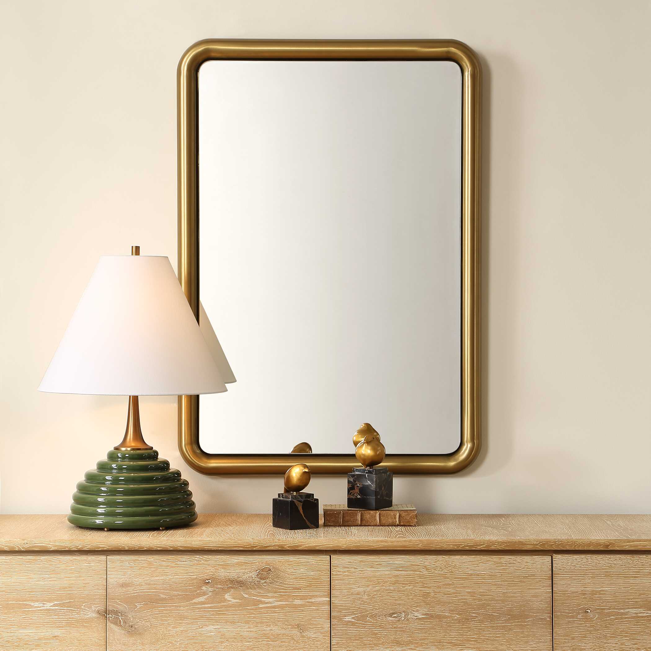 Atkinson Modern Brass Mirror, by Uttermost, 29" width x 41" height x 2" depth View 2