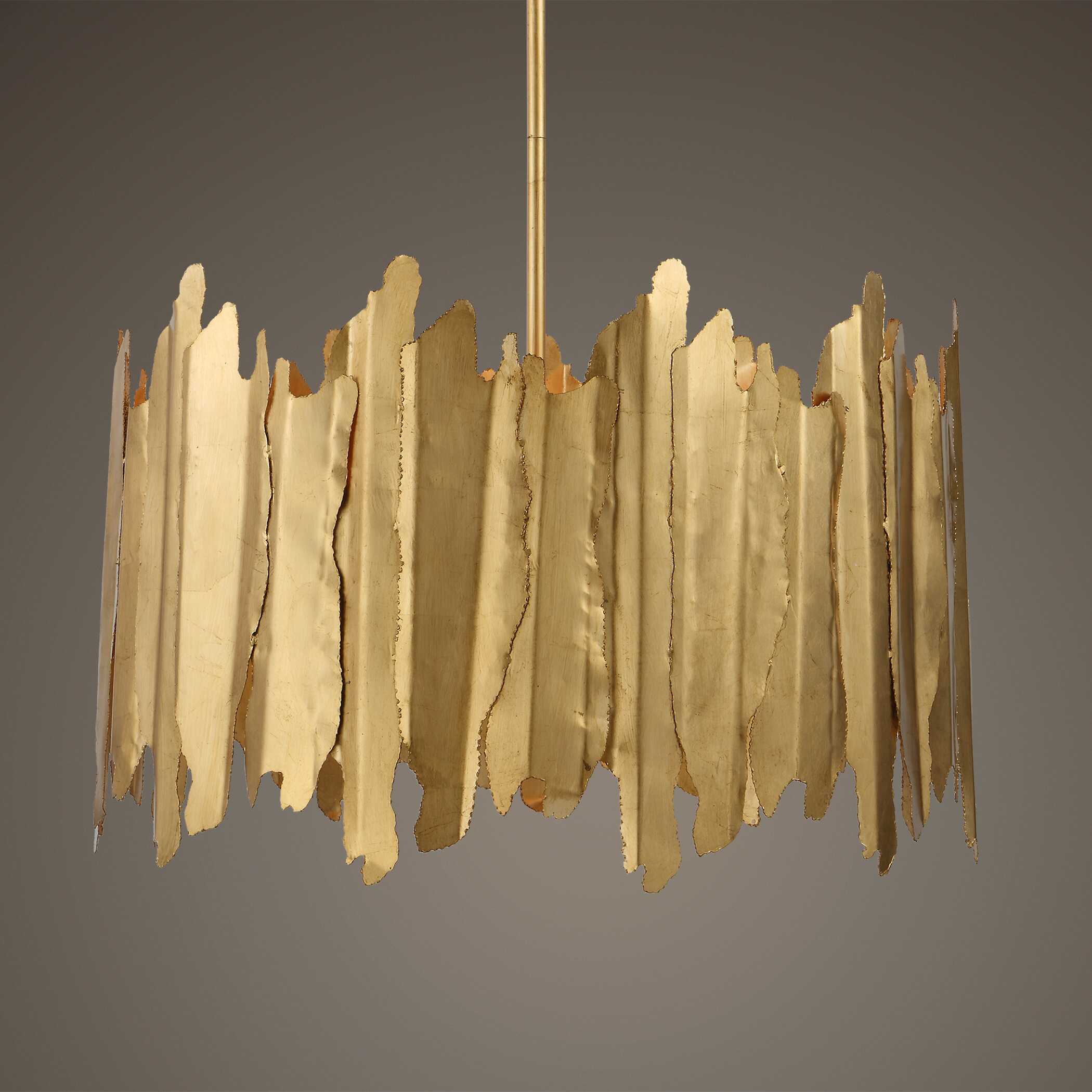 Golden Gate 8 Light Industrial Pendant, Ceiling Light by Uttermost, 28" width x 18" height x 28" diameter View 2