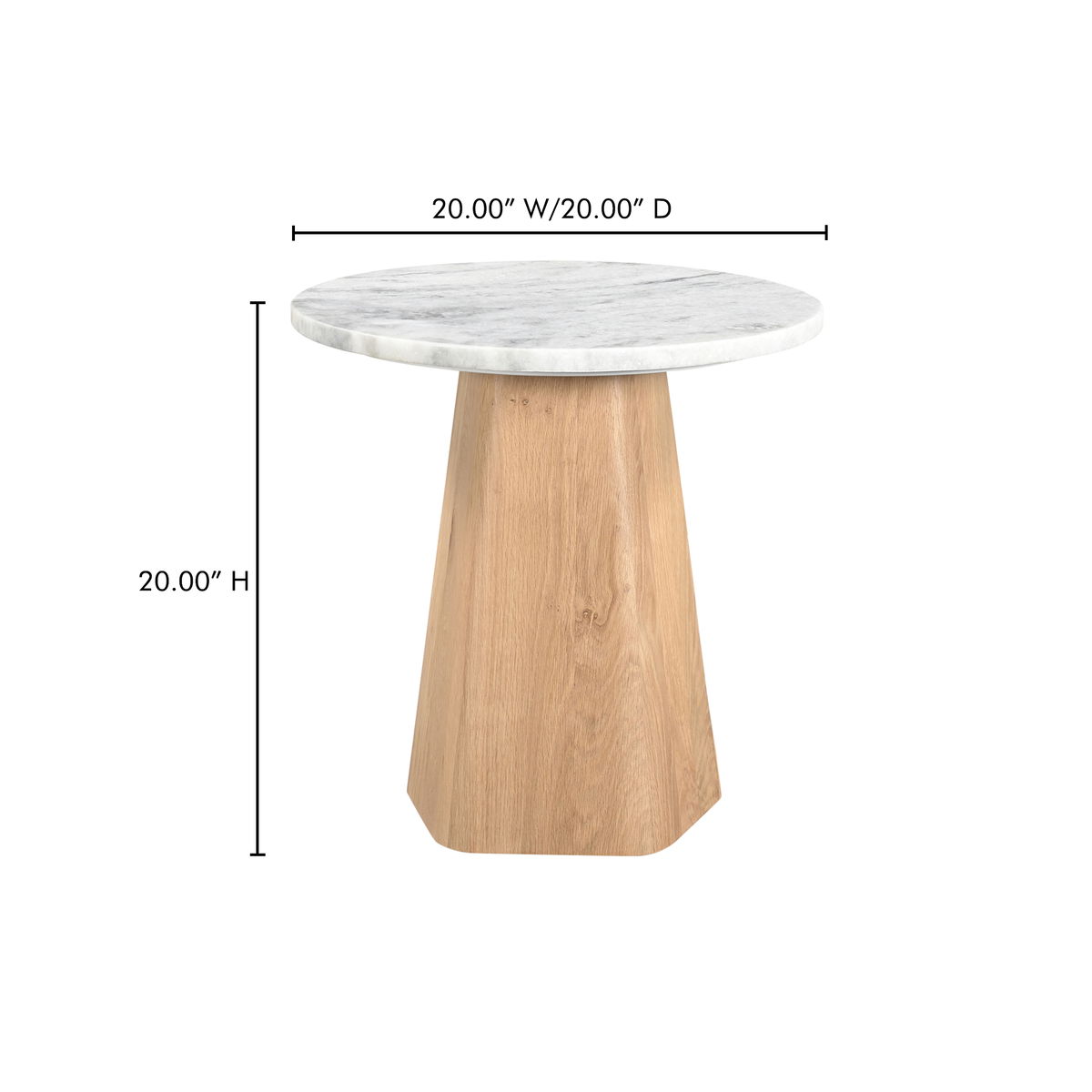 Evelyn Accent Table Ashen Grey Matrix Marble, Side & End Table by Moe's Home, 20" width x 20" height x 20" depth View 9