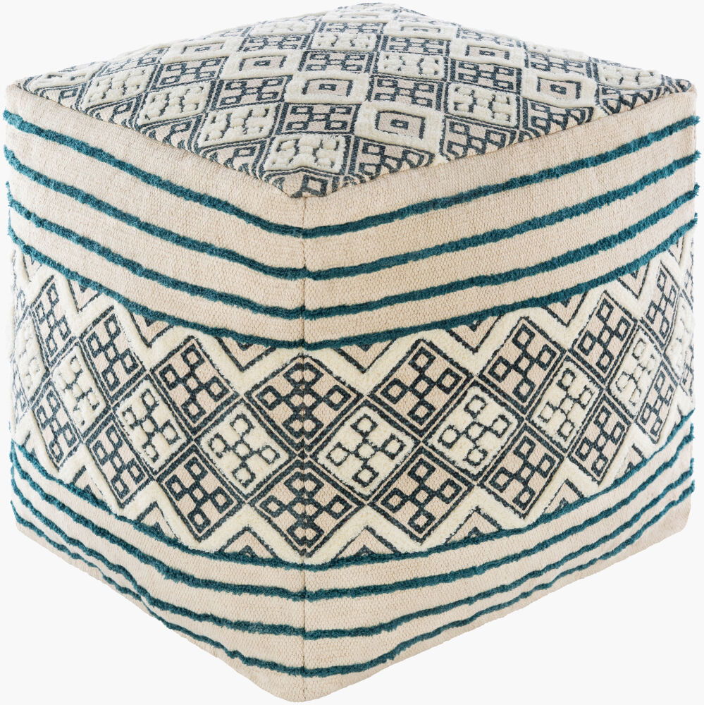 Tanya Pouf, Ottoman by Surya, 18" width x 18" height