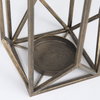 Ivy Small Gold Metal Geometric Cage Candle Holder Lantern, Lighting by Mercana, 8.27" length x 8.27" width x 29.72" height thumbnail 12