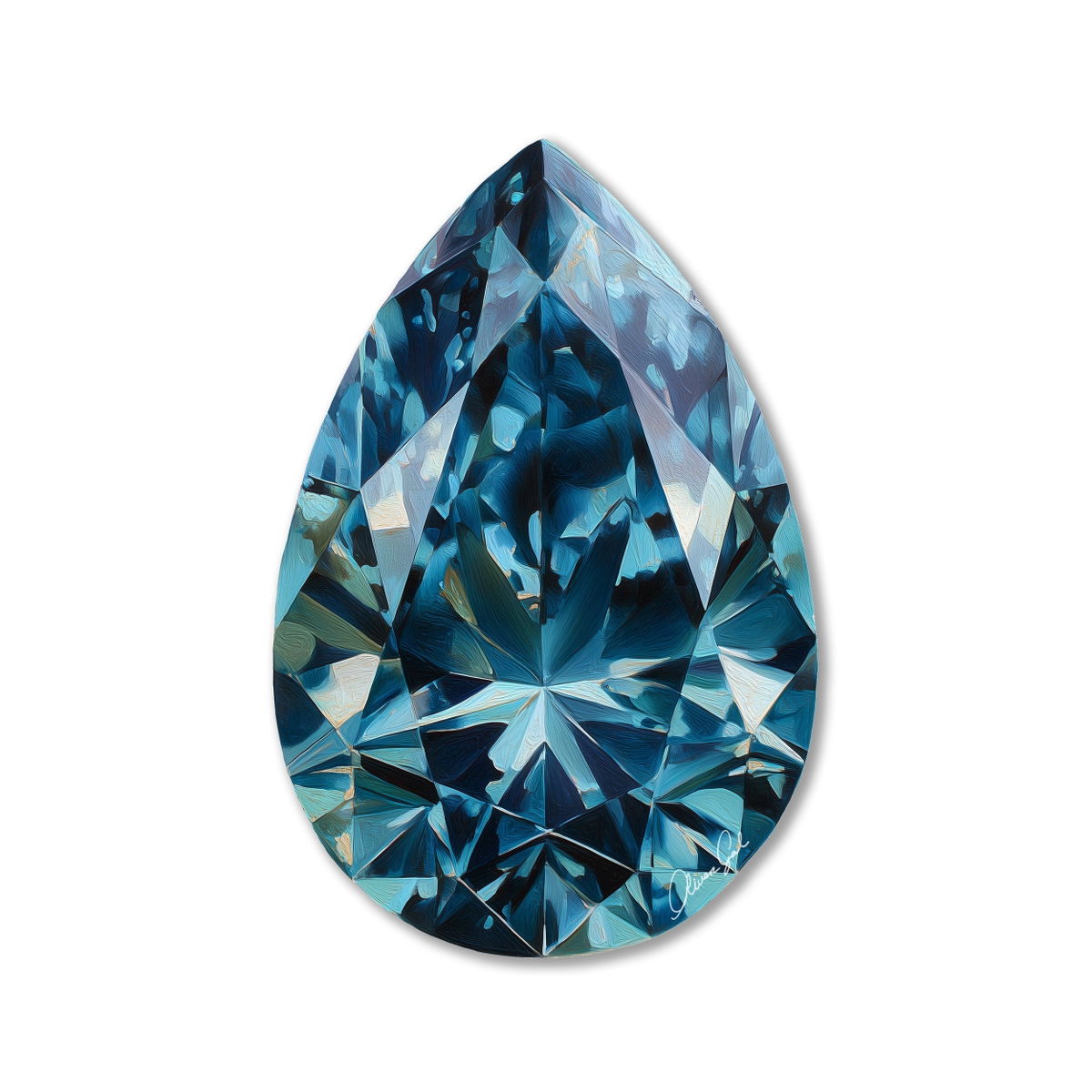 Aqua Dusk Pear III (No Embellishment), Art by Oliver Gal,  20 View 1