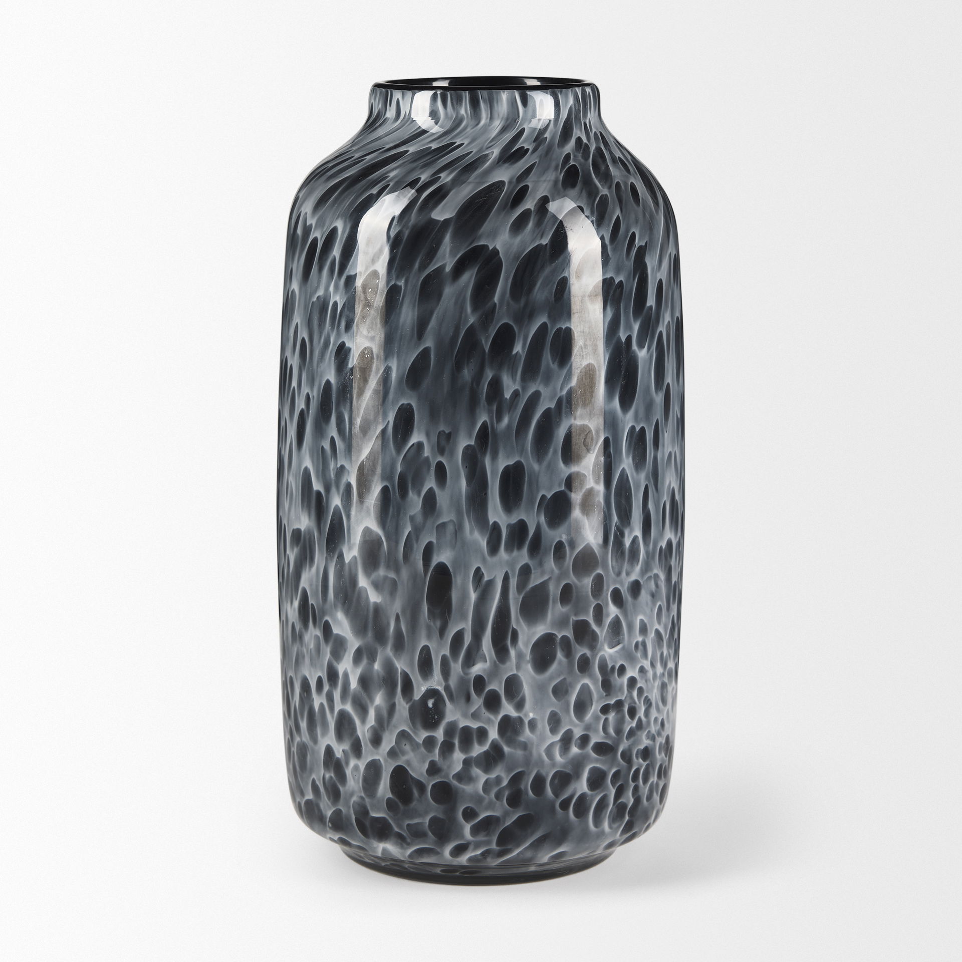 Masai Medium Black Mottled Glass Vase large image 