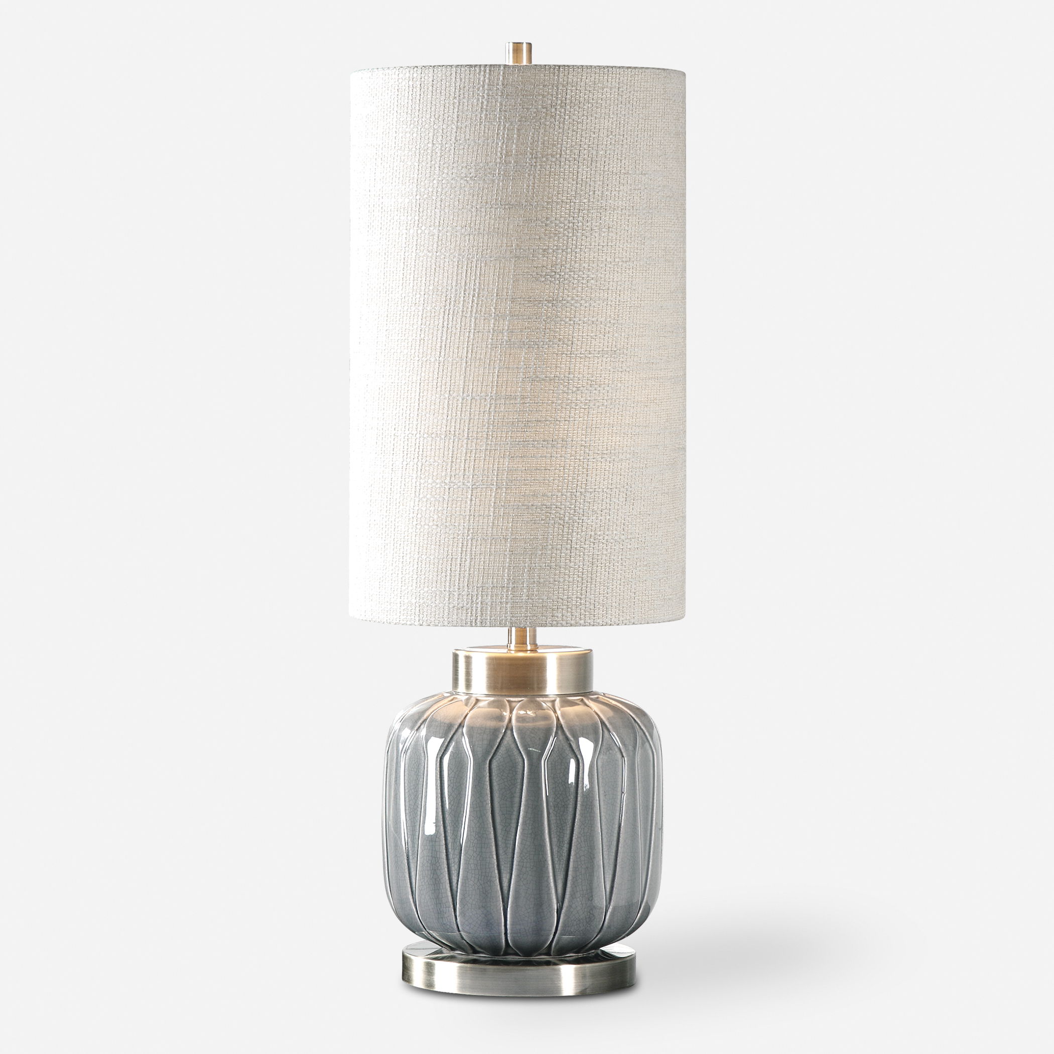 Zahlia Aged Gray Ceramic Lamp large image 